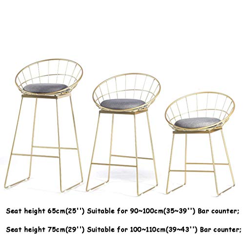 YLCJ-Tabouret-de-Bar-Moderne-65-75cm-Tabouret-Nordique-Chaise-Haute-Chaise-de-Salle--Manger-Chaise-avec-Assise-en-PU-Chaise-en-Fer-forg-avec-Pied-en-mtal-dor-Max-Charge-200kg-0-1