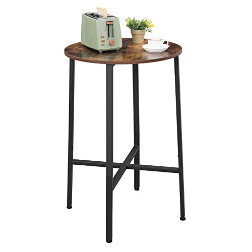 VASAGLE-Table-Haute-Table-de-Bar-Ronde-Structure-en-Acier-Robuste-60-x-H90-cm-Montage-Facile-pour-Cuisine-Salle--Manger-Salle-de-sjour-Style-Industriel-Marron-Rustique-et-Noir-LBT60X-0-0