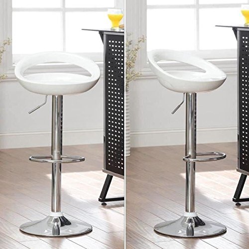 POPSPARK-Lot-de-4-tabourets-de-Bar-ABS-Plastique-rglable-en-Hauteur-81-cm-101-cm-Chaise-de-Bar-Blanc-0-1