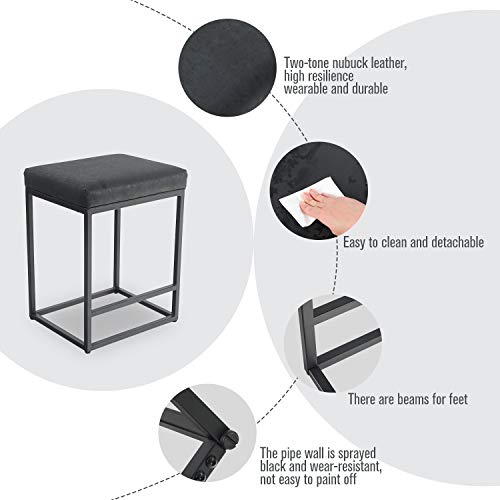 Tabouret-de-Bar-Tabouret-de-Cuisine-Haut-Avec-Repose-pieds-Tabouret-de-Bar-en-Cuir-PU-Chaise-Gaute-Confortable-pour-Bar-Cuisine-Petit-djeuner-Salle--Manger-Bistro-Bar-Salon-Noir-0-2