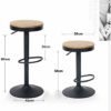 YOUNIKE-Tabouret-de-Bar-en-Bois-rglable-en-Hauteur-Hauteur-rglable-Tabouret-de-Bar-Simple-avec-Dossier-Chaise-de-Bar-Vintage-Rustique-pivotant-pour-Jardin-Capacit-180-kg-Lot-de-2-Noir-0-0 YOUNIKE-Tabouret-de-Bar-en-Bois-rglable-en-Hauteur-Hauteur-rglable-Tabouret-de-Bar-Simple-avec-Dossier-Chaise-de-Bar-Vintage-Rustique-pivotant-pour-Jardin-Capacit-180-kg-Lot-de-2-Noir-0-0