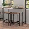 HOOBRO-Lot-Table-et-Chaises-de-Bar-Table-Haute-avec-2-Tabourets-Table-Restangulaire-Fine-de-Style-Industriel-avec-Cadre-en-Mtal-Robuste-Salle–Manger-Cuisine-Marron-Rustique-EBF52BT01-0-1
