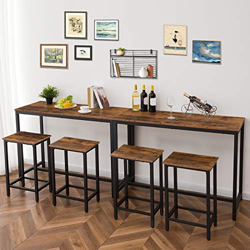 HOOBRO-Chaises-de-Bar-Lot-de-2-Tabourets-Hauts-Repose-Pieds-Hauteur-65-cm-Siges-Rectangulaires-Cadre-Robuste-en-Mtal-Noir-pour-Salon-Salle--Manger-Cuisine-Marron-Rustique-EBF65BY01-0-1
