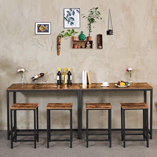 HOOBRO-Chaises-de-Bar-Lot-de-2-Tabourets-Hauts-Repose-Pieds-Hauteur-65-cm-Siges-Rectangulaires-Cadre-Robuste-en-Mtal-Noir-pour-Salon-Salle--Manger-Cuisine-Marron-Rustique-EBF65BY01-0-2