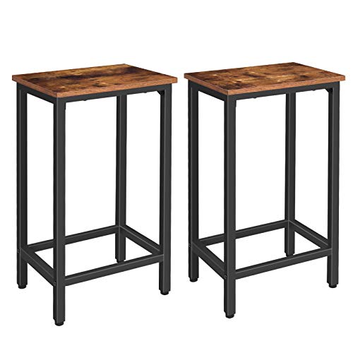 HOOBRO-Chaises-de-Bar-Lot-de-2-Tabourets-Hauts-Repose-Pieds-Hauteur-65-cm-Siges-Rectangulaires-Cadre-Robuste-en-Mtal-Noir-pour-Salon-Salle--Manger-Cuisine-Marron-Rustique-EBF65BY01-0