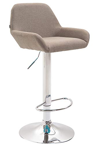 CLP-Tabouret-De-Bar-Design-Braga-Tissu-I-Rglable-en-Hauteur-Et-Pivotant-I-Chaise-De-Bar-avec-Dossier-Et-Repose-Pied-Ergonomique-Sige-Pivotant-0