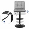 SONGMICS-Lot-de-2-tabourets-de-Bar-avec-Surface-en-Velours-Hauteur-rglable-Chaise-de-Cuisine-pivotante-avec-Dossier-et-Repose-Pieds-Gris-Clair-0-2 SONGMICS-Lot-de-2-tabourets-de-Bar-avec-Surface-en-Velours-Hauteur-rglable-Chaise-de-Cuisine-pivotante-avec-Dossier-et-Repose-Pieds-Gris-Clair-0-2