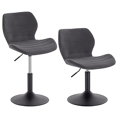 WOLTU-Tabouret-de-Bar-Pivotants-Rglables-Lot-de-2-Tabouret-de-Comptoir-Moderne-avec-Dossier-Chaise-de-Bar-Velours-Ergonomique-Hauteur-Noir-38-54-cm-BH301sz-2-0