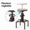 GOPLUS-Tabouret-de-Bar-de-Style-Industriel-Chaise-de-Bar-Vintage-en-Bois-et-Metal-Pieds-de-Tabouret-Antidrapants-avec-Repose-Pieds-Hauteur-Rglable-de-60-75CM-0-1 GOPLUS-Tabouret-de-Bar-de-Style-Industriel-Chaise-de-Bar-Vintage-en-Bois-et-Metal-Pieds-de-Tabouret-Antidrapants-avec-Repose-Pieds-Hauteur-Rglable-de-60-75CM-0-1