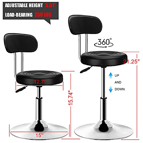 Tabouret-de-Travail-rglable-en-Cuir-synthtique-Tabouret-de-Bureau-Noir-0-0