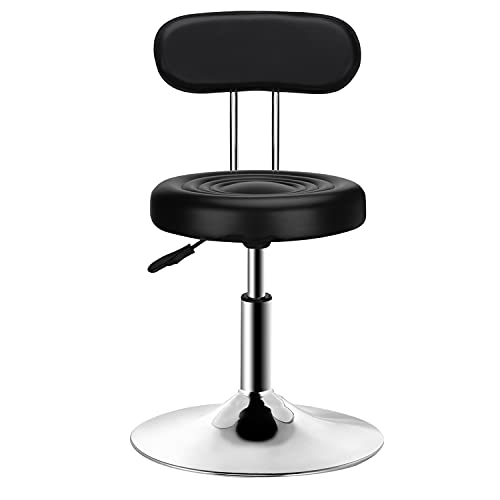 Tabouret-de-Travail-rglable-en-Cuir-synthtique-Tabouret-de-Bureau-Noir-0