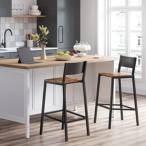 VASAGLE-Tabourets-de-Bar-Lot-de-2-Chaises-Hautes-Siges-Cuisine-Salle--Manger-Bureau-Style-Industriel-Marron-Rustique-et-Noir-LBC070B01-0-0