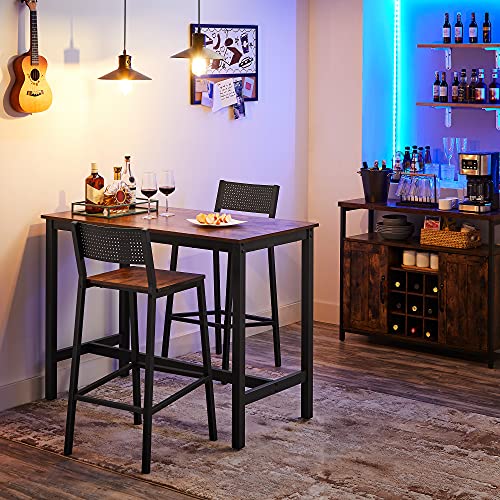 VASAGLE-Tabourets-de-Bar-Lot-de-2-Chaises-Hautes-Siges-Cuisine-Salle--Manger-Bureau-Style-Industriel-Marron-Rustique-et-Noir-LBC070B01-0-1