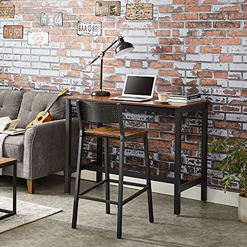 VASAGLE-Tabourets-de-Bar-Lot-de-2-Chaises-Hautes-Siges-Cuisine-Salle--Manger-Bureau-Style-Industriel-Marron-Rustique-et-Noir-LBC070B01-0-2