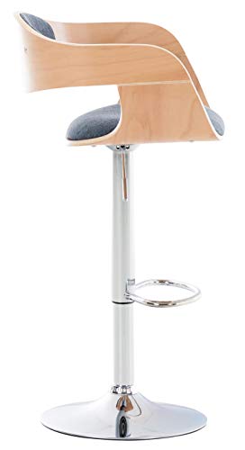 CLP-Lot-De-2-Tabourets-De-Bar-Kingston-en-Tissu-I-Chaise-Haute-De-Bar-Rglable-en-Hauteur-I-Pitement-Mtallique-I-Rembourrage-Epais-0-1