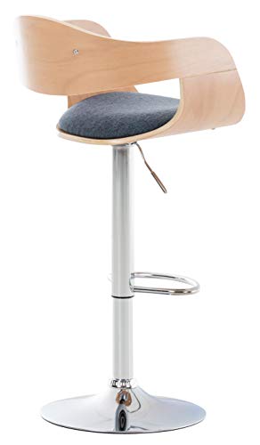 CLP-Lot-De-2-Tabourets-De-Bar-Kingston-en-Tissu-I-Chaise-Haute-De-Bar-Rglable-en-Hauteur-I-Pitement-Mtallique-I-Rembourrage-Epais-0-2