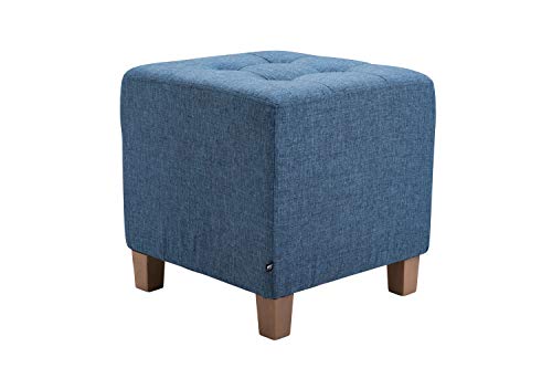 CLP-Tabouret-Bas-Pharao-Repose-Pieds-Rembourr-en-Tissu-I-Tabouret-Bas-avec-Coutures-Dcoratives-I-Pouf-Carr-avec-Pieds-en-Bois-0-1