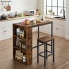 VASAGLE-Table-de-bar-Table-haute-Meuble-de-cuisine-Table–manger-Plan-de-travail-avec-tagres-pour-salon-salle–manger-110-x-60-x-100-cm-style-industriel-Marron-Rustique-et-Noir-LBT016B01-0-0
