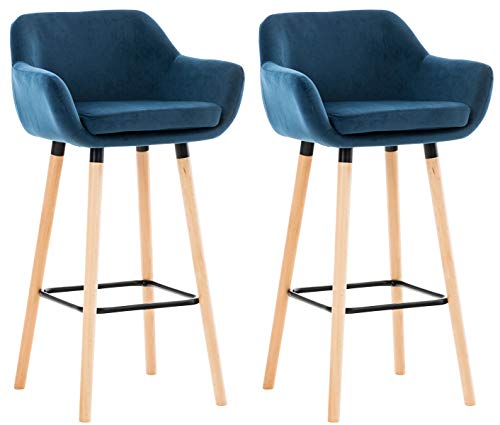 Lot-De-2-Tabourets-De-Bar-Grant-en-Velours-I-Chaise-Haute-De-Bar-Et-De-Cuisine-I-Assise-Et-Dossier-Rembourrs-I-Empitement-en-Bois-0-0