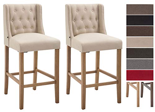 Lots-De-2-Tabourets-De-Bar-Cassandra-I-Revtement-en-Tissu-Design-I-Chaise-Haute-De-Bar-avec-Dossier-Et-Repose-Pied-I-Pied-en-Bois-0