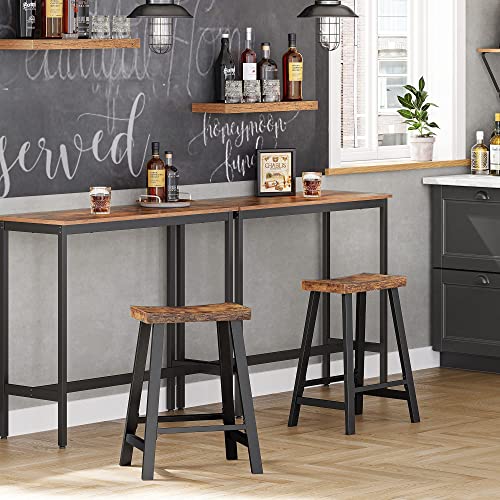 VASAGLE-Tabourets-de-Cuisine-avec-Sige-Incurv-Lot-de-2-Chaises-de-Bar-Siges-de-60-cm-de-Haut-pour-Cuisine-Salle--Manger-Bureau-Style-Industriel-Marron-Rustique-et-Noir-LBC074B01-0-2