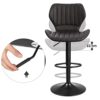 SONGMICS-Lot-de-2-tabourets-de-Bar-chaises-de-Cuisine-avec-Structure-mtallique-et-Surface-en-Cuir-synthtique-Repose-Pieds-Hauteur-rglable-Montage-Facile-Vintage-Anthracite-0-2