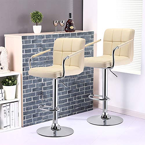 Tabouret-de-Bar-Haut-avec-Dossier-et-Accoudoirs-Lot-de-2-Chaises-de-Cuisine-Recouverts-de-Cuir-Synthtique-Chaise-de-Bar-Rglables-en-Hauteur-Base--385-cm-0-1