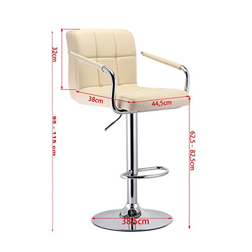 Tabouret-de-Bar-Haut-avec-Dossier-et-Accoudoirs-Lot-de-2-Chaises-de-Cuisine-Recouverts-de-Cuir-Synthtique-Chaise-de-Bar-Rglables-en-Hauteur-Base--385-cm-0-2