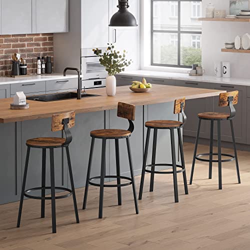 VASAGLE-Lot-de-2-Chaises-de-Bar-Tabourets-Hauts-avec-Dossier-Sige-de-Cuisine-Cadre-en-Acier-Montage-Facile-Sige-de-732-cm-de-Haut-Style-Industriel-Marron-Rustique-et-Noir-LBC026B01V1-0-2