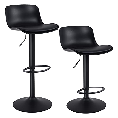 YOUNUOKE-Lot-de-2-tabourets-de-bar-au-design-moderne-Hauteur-rglable-Pivotant--360-Avec-dossier-et-repose-pieds-Pour-comptoir-cuisine-et-maison-Noir-0