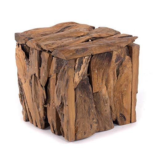 Banc-en-bois-de-teck-30-30-x-30-x-30-cm-H-x-l-x-P-En-bois-recycl-rod-Tabouret-en-bois-naturel-Design-shabby-0