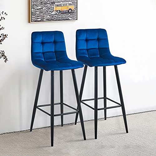 OFCASA-Lot-de-2-tabourets-de-bar-en-velours-doux-avec-dossier--rayures-verticales-pour-cuisine-restaurant-pub-0-0