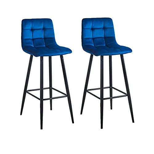 OFCASA-Lot-de-2-tabourets-de-bar-en-velours-doux-avec-dossier--rayures-verticales-pour-cuisine-restaurant-pub-0
