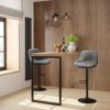 SONGMICS-Lot-de-2-tabourets-de-Bar-avec-Structure-en-mtal-Surface-en-Similicuir-Repose-Pieds-Hauteur-rglable-Montage-Facile-Vintage-Gris-Clair-0-1