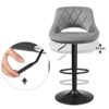SONGMICS-Lot-de-2-tabourets-de-Bar-avec-Structure-en-mtal-Surface-en-Similicuir-Repose-Pieds-Hauteur-rglable-Montage-Facile-Vintage-Gris-Clair-0-2