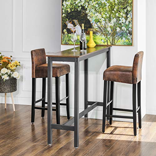 SONGMICS-lot-de-2-tabourets-de-bar-chaises-avec-dossier-bas-et-repose-pieds-chaises-hautes-et-rembourres-en-PU-hauteur-dassise-76-cm-pieds-en-bois-massif-brune-et-noire-LDC32BR-0-1