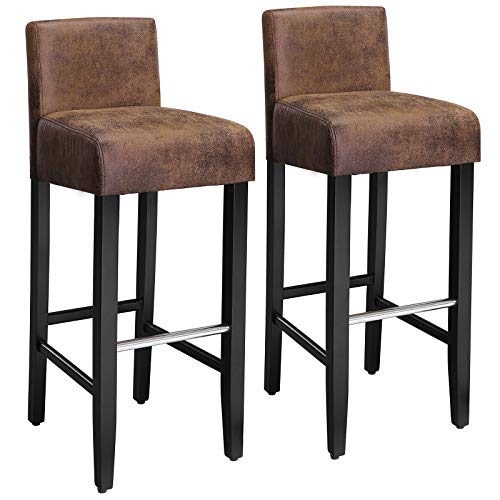 SONGMICS-lot-de-2-tabourets-de-bar-chaises-avec-dossier-bas-et-repose-pieds-chaises-hautes-et-rembourres-en-PU-hauteur-dassise-76-cm-pieds-en-bois-massif-brune-et-noire-LDC32BR-0