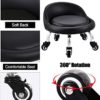 EBANKU-Tabouret-Bas-avec-Roues-Mini-Tabouret–roulettes-Pied-Bas-Dossier-Simili-Cuir-Sige-Faible-Mtal-Pitement-360-Banc-Rond-en-Cuir-avec-5-Roues-pour-Le-Bureau–Domicile-ou-Le-FitnessNoir-0-2 EBANKU-Tabouret-Bas-avec-Roues-Mini-Tabouret–roulettes-Pied-Bas-Dossier-Simili-Cuir-Sige-Faible-Mtal-Pitement-360-Banc-Rond-en-Cuir-avec-5-Roues-pour-Le-Bureau–Domicile-ou-Le-FitnessNoir-0-2