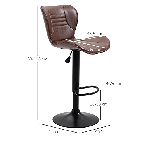 HOMCOM-Lot-de-2-tabourets-de-bar-tapiss-en-cuir-synthtique-Hauteur-rglable-en-hauteur-avec-dossier-et-repose-pied-465-x-54-x-88-108-cm-Marron-0-1