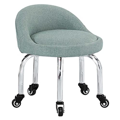 Tabouret-pivotant-Tabouret--roulettes-avec-Dossier-Tabouret-BasChaise-Basse-pour-Enfants-en-Lin-Repose-Pieds-de-Bureau-de-Massage-des-Pieds-Facile--Installer-31x36cm-8-Couleurs-0