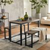 SoBuy-Ensemble-Table–Manger-et-2-Bancs-Set-de-3-Pices-Ensemble-de-Table-de-Cuisine-avec-2-Bancs-pour-Salle–Manger-Salon-Balcon-Cadre-en-Acier-Table-110x58x74cm-Banc-95x29x46cm-OGT25-N-0-1 SoBuy-Ensemble-Table–Manger-et-2-Bancs-Set-de-3-Pices-Ensemble-de-Table-de-Cuisine-avec-2-Bancs-pour-Salle–Manger-Salon-Balcon-Cadre-en-Acier-Table-110x58x74cm-Banc-95x29x46cm-OGT25-N-0-1