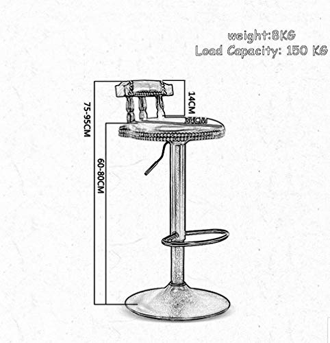 Tabourets-de-bar-chaise-repose-pieds-avec-sige-en-bois-blanc-dossier-en-bois-pivotant-rglable-ascenseur--gaz-6080cm-pour-petit-djeuner-pub-Base-de-plaque-en-mtal-pour-tabouret-Caf-Bar-Max-0-0