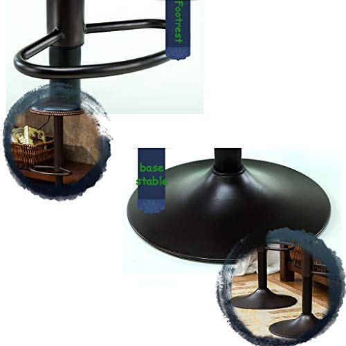 Tabourets-de-bar-chaise-repose-pieds-avec-sige-en-bois-blanc-dossier-en-bois-pivotant-rglable-ascenseur--gaz-6080cm-pour-petit-djeuner-pub-Base-de-plaque-en-mtal-pour-tabouret-Caf-Bar-Max-0-2