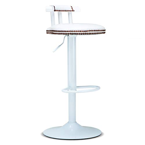 Tabourets-de-bar-chaise-repose-pieds-avec-sige-en-bois-blanc-dossier-en-bois-pivotant-rglable-ascenseur--gaz-6080cm-pour-petit-djeuner-pub-Base-de-plaque-en-mtal-pour-tabouret-Caf-Bar-Max-0