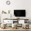 YMYNY-Tabouret-Ottoman-en-Bois-Carr-Chaussures-Tabouret–Langer-Repose-Pieds-Souple-25cm-de-Hauteur-Housse-en-Lin-Amovible-pour-Salon-Chambre–Coucher-Chambre-denfants-0-1