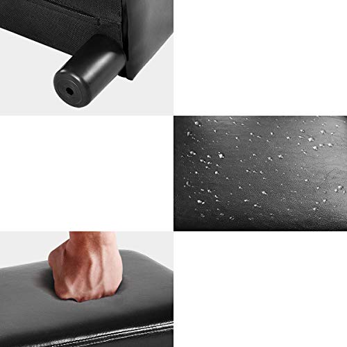 Giantex-Repose-Pied-Salon-Pouf-en-Cuir-PU-Tabouret-Ottoman-Tabouret-Bas-Canap-Pouf-avec-Sige-Rectangulaire-Rembourr-40-x-30-x-24-cm-Noir-0-2