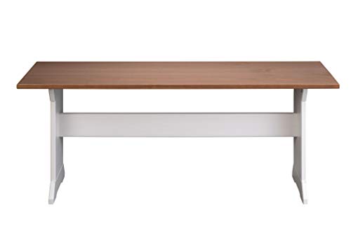 Inter-Link-BanquetteBanc-pour-Table--Manger-Style-Rustique-Bois-Massif-Laqu-BlancSpia-0-0