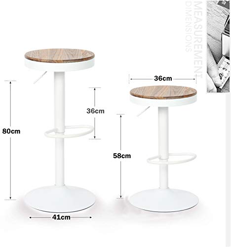 YOUNIKE-Tabouret-de-Bar-en-Bois-Tabouret-de-Bar-de-Cuisine--Hauteur-Rglable-avec-Chaise-de-Bar-Vintage-Tabouret-de-Bar-Pivotant-Rustique-Lot-de-2-Blanc-0-0