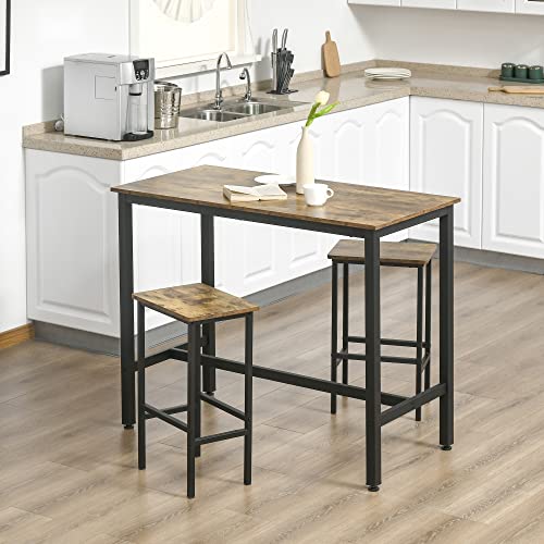 HOMCOM-Lot-de-2-tabourets-de-Bar-Style-Industriel-avec-Repose-Pieds-Hauteur-65-cm-mtal-et-Panneaux-de-Particules-Marron-et-Noir-0-0