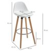 HOMCOM-Lot-de-2-tabourets-de-Bar-Style-scandinave-Hauteur-70-cm-avec-Pieds-en-Bois-et-Repose-Pieds-en-Acier-Blanc-0-1 HOMCOM-Lot-de-2-tabourets-de-Bar-Style-scandinave-Hauteur-70-cm-avec-Pieds-en-Bois-et-Repose-Pieds-en-Acier-Blanc-0-1